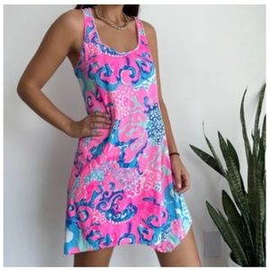 Lilly Pulitzer Pink and Blue Melle Trapeze Dress
